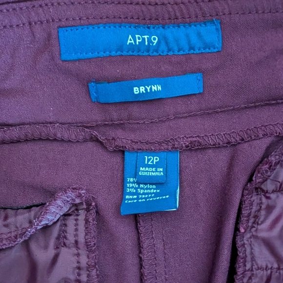 (Apt.9) Brynn Ladies' Purple Capri Pantssize 12p - Picture 3 of 6